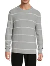 Bruno Magli Men's Striped Cotton-blend Sweater In Light Grey