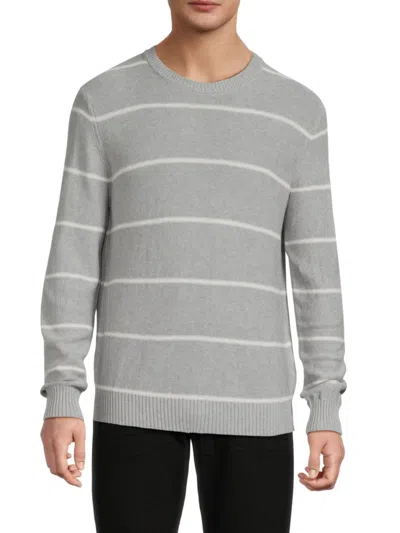 Bruno Magli Men's Striped Cotton-blend Sweater In Light Grey