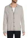 Bruno Magli Men's Textured Cardigan In Light Grey