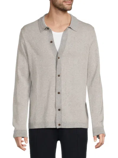 Bruno Magli Men's Textured Cardigan In Light Grey