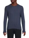 Bruno Magli Men's Textured Striped Sweater In Denim Blue