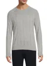 Bruno Magli Men's Textured Striped Sweater In Light Grey