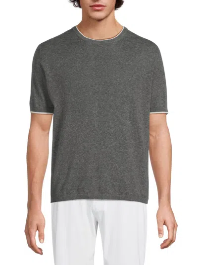 Bruno Magli Men's Tipped Knit T-shirt In Charcoal