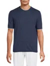 Bruno Magli Men's Tipped Knit T-shirt In Denim Blue