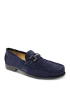 Bruno Magli Men's Trieste Horse-bit Leather Loafers In Navy Suede
