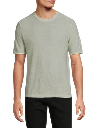 Bruno Magli Men's Waffle Knit Crewneck T-shirt In Light Green