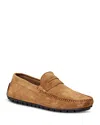 Bruno Magli Xane Mens Leather Slip On Driving Moccasins In Cognac Suede