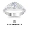 Bruno Magli Mens 1 1/2 Carat Lab Grown Diamond Ring In Sterling Silver