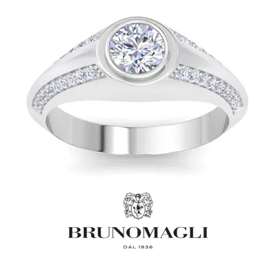 Bruno Magli Mens 1 1/2 Carat Lab Grown Diamond Ring In Sterling Silver