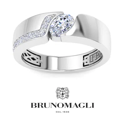 Bruno Magli Mens 1 Carat Lab Grown Diamond Floating Ring In Sterling Silver In Multi