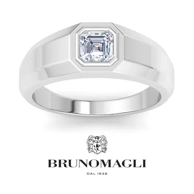 Bruno Magli Mens 1 Carat Lab Grown Diamond Solitaire Ring In Sterling Silver