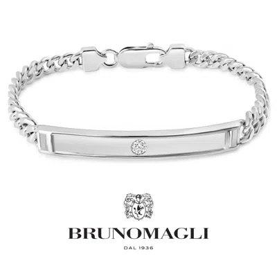 Bruno Magli Mens 1/10 Carat Lab Grown Diamond Bracelet In Sterling Silver, 8 Inches In Multi