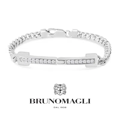 Bruno Magli Mens 1/2 Carat Lab Grown Diamond Bracelet In Sterling Silver, 8 Inches In Transparent