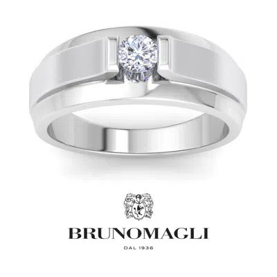 Bruno Magli Mens 1/3 Carat Round Shape Lab Grown Diamond Solitaire Ring In Sterling Silver In Multi