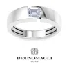 Bruno Magli Mens 3/4 Carat Emerald Cut Lab Grown Diamond Floating Solitaire Ring In Sterling Silver In Multi