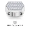 Bruno Magli Mens Lab Grown Diamond Cluster Ring In Sterling Silver