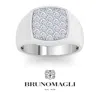 Bruno Magli Mens Lab Grown Diamond Cluster Ring In Sterling Silver