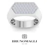Bruno Magli Mens Lab Grown Diamond Cluster Ring In Sterling Silver In Silver