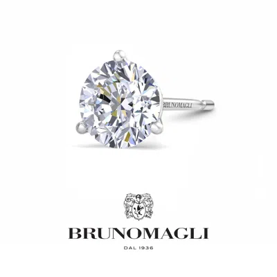 Bruno Magli Mens Lab Grown Diamond Martini Stud Earring In Sterling Silver And 14 Karat Gold, All Carat Weights  In Multi