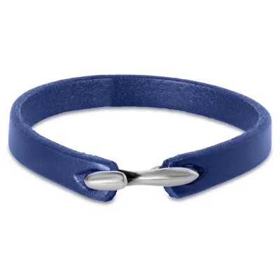 Bruno Magli Mens Refined Leather Bracelet, Indigo In Blue