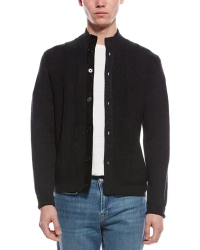 Bruno Magli Merino Wool Cardigan In Black
