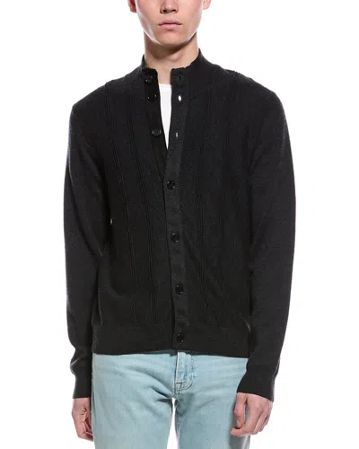 Bruno Magli Merino Wool Cardigan In Black