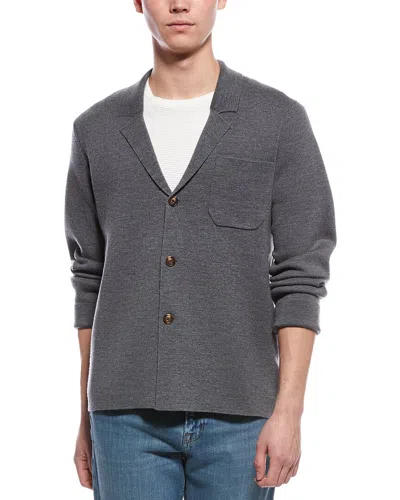 Bruno Magli Merino Wool Cardigan In Gray