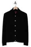 Bruno Magli Merino Wool Cardigan Jacket In Black