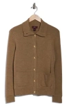 Bruno Magli Merino Wool Cardigan Jacket In Neutral