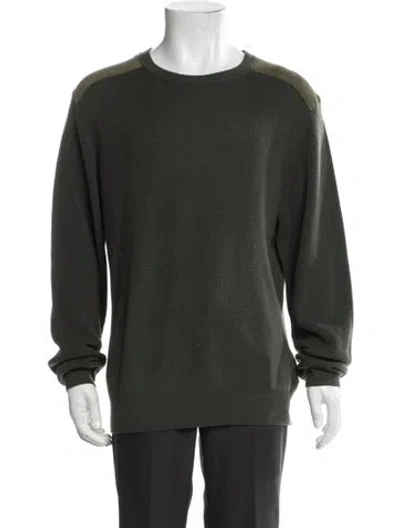 Pre-owned Bruno Magli Merino Wool Crew Neck Pullover In Green