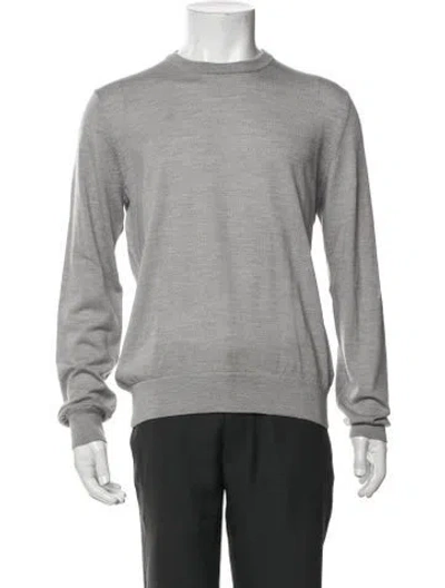 Pre-owned Bruno Magli Merino Wool Crew Neck Pullover In Grey