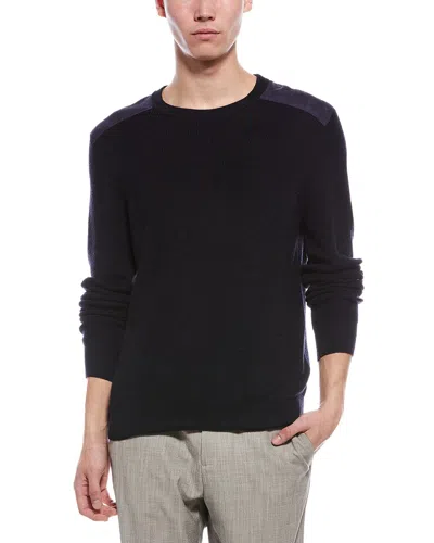 Bruno Magli Merino Wool Crewneck Sweater In Blue