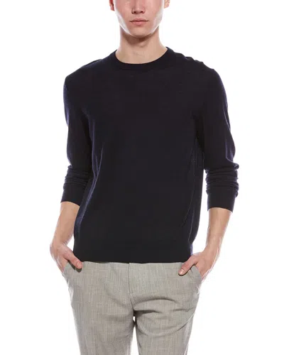 Bruno Magli Merino Wool Crewneck Sweater In Blue