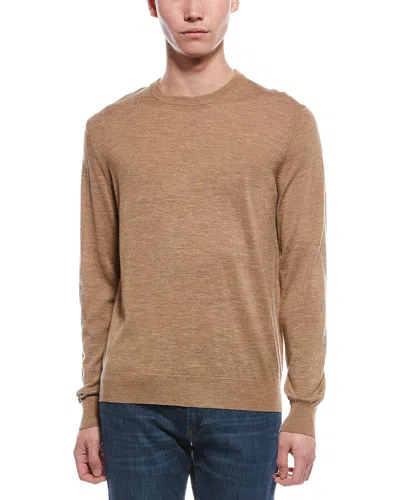 Bruno Magli Merino Wool Crewneck Sweater In Brown