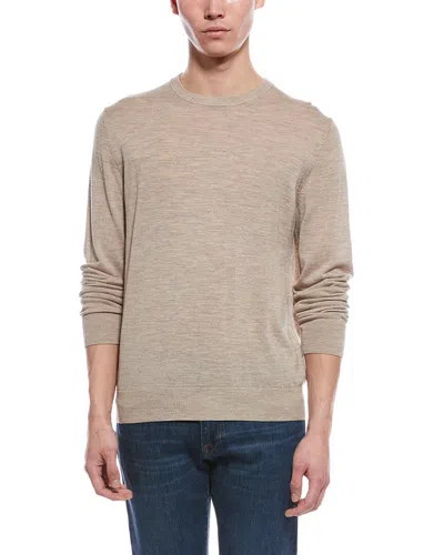 Bruno Magli Merino Wool Crewneck Sweater In Brown