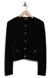 Bruno Magli Merino Wool Crop Cardigan In Silver