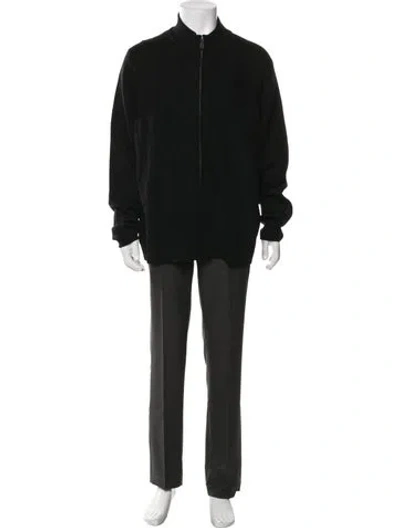 Pre-owned Bruno Magli Merino Wool Open Front Cardigan W/ Tags In Black