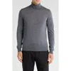 Bruno Magli Merino Wool Turtleneck Sweater In Heather Grey
