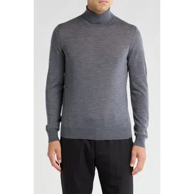 Bruno Magli Merino Wool Turtleneck Sweater In Heather Grey