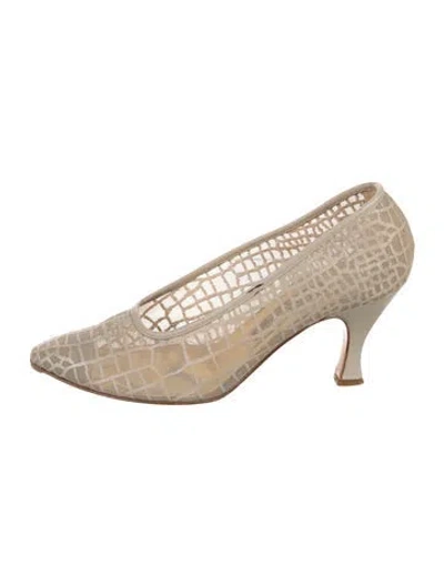 Pre-owned Bruno Magli Mesh Patterned Pumps In Neutrals