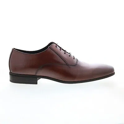 Pre-owned Bruno Magli Milos Mb1mile0 Mens Brown Oxfords & Lace Ups Plain Toe Shoes
