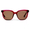 Bruno Magli Mona Sunglass In Red + Tortoise Acetate In Beige