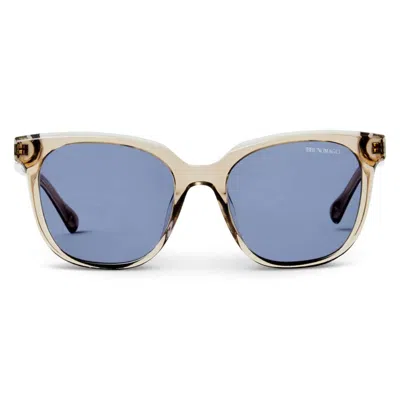 Bruno Magli Mona Sunglass In Red + Tortoise Acetate In Blue