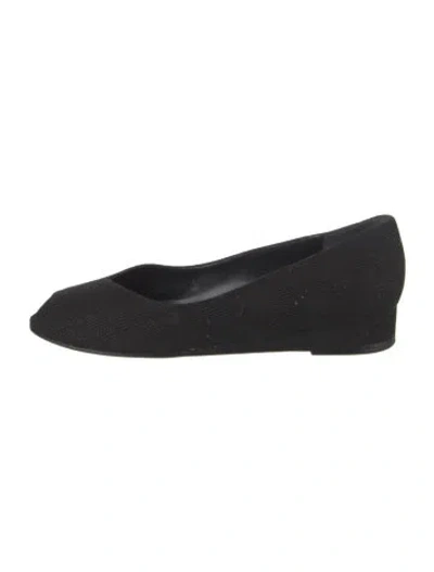 Pre-owned Bruno Magli Monili Leather Ballet Flats In Black