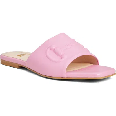 Bruno Magli Nilla Embossed Bit Slide Sandal In Pink Suede