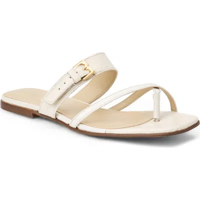 Bruno Magli Noela Croc Embossed Slide Sandal In White