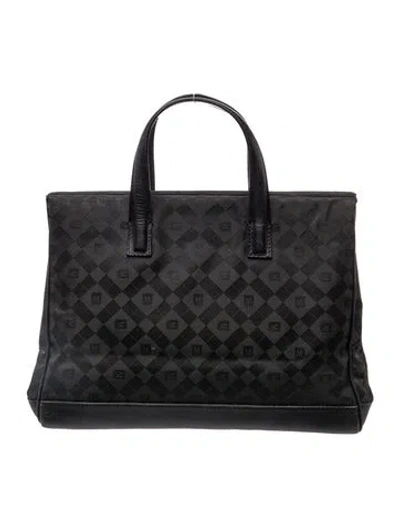 Pre-owned Bruno Magli Nylon Top Handle Bag In Black