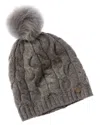 Bruno Magli Ombre Cable Slouch Wool & Cashmere-blend Beanie In Grey