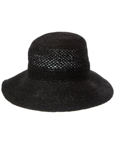 Bruno Magli Packable Floppy Crochet Hat In Black