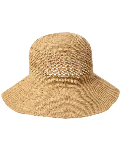 Bruno Magli Packable Floppy Crochet Hat In Neutral